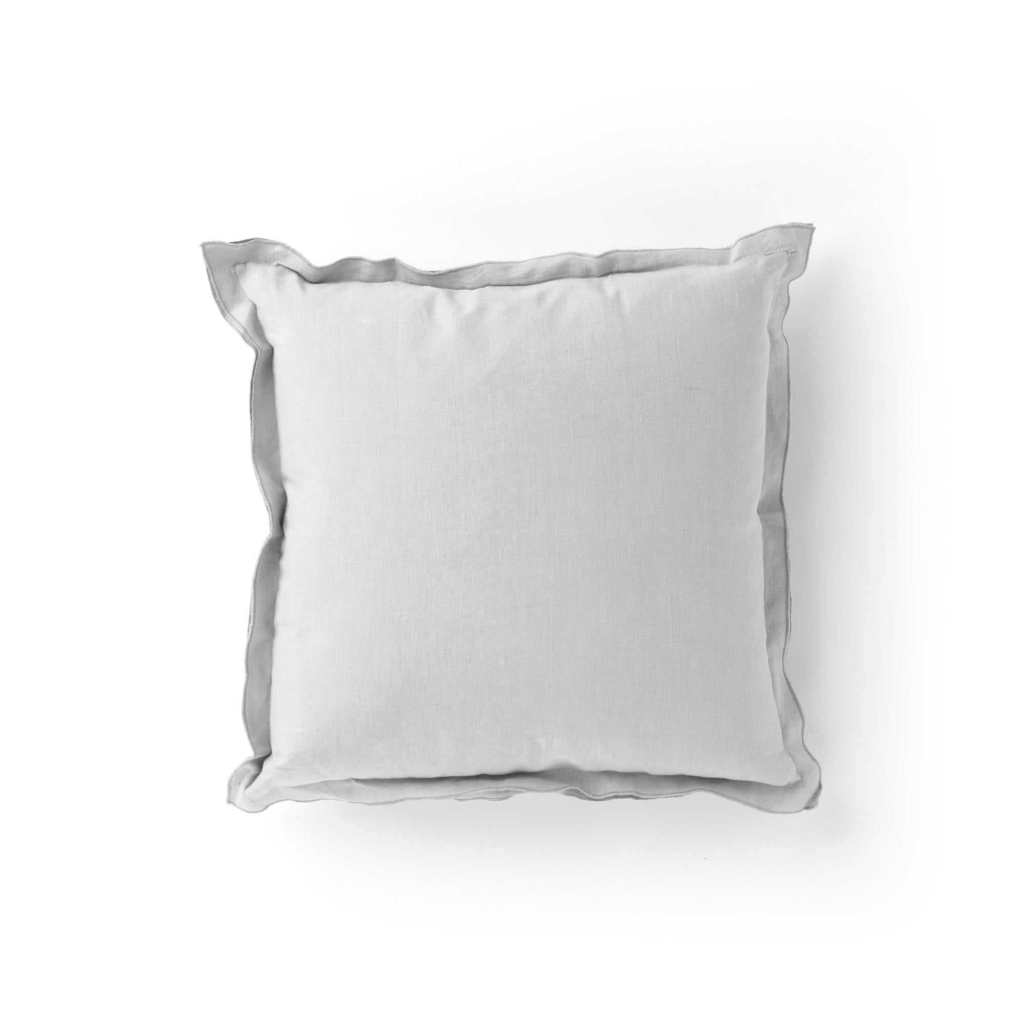 Light Grey Linen Frill Cushion