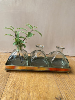 Tray with 3 bottles