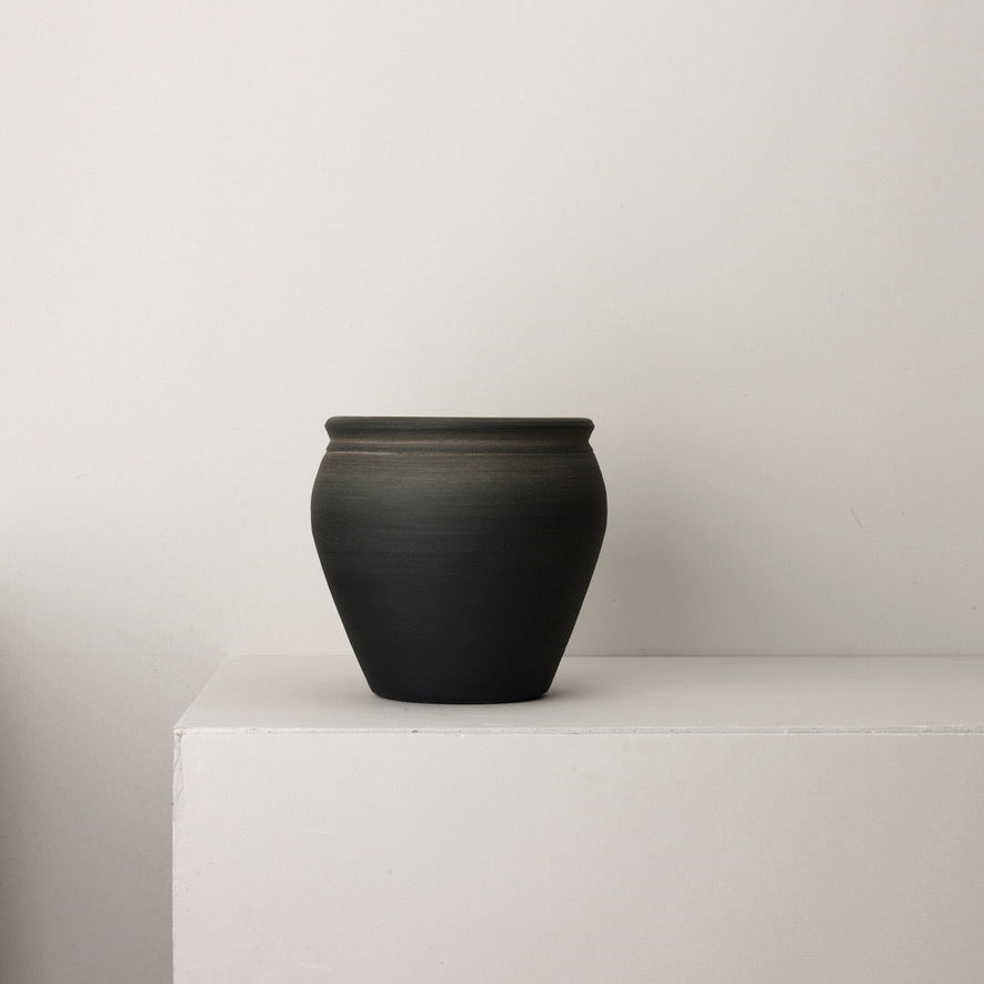 Black Terracotta Pot (Available In Two sizes)