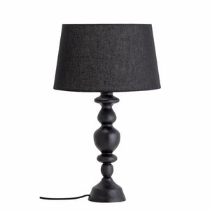 Black Table Lamp with Linen Shade