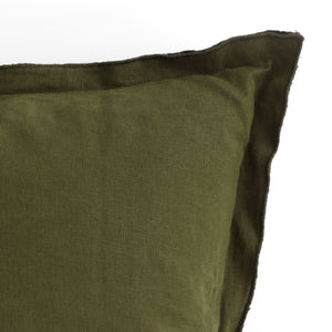 Olive Green Linen Cushion