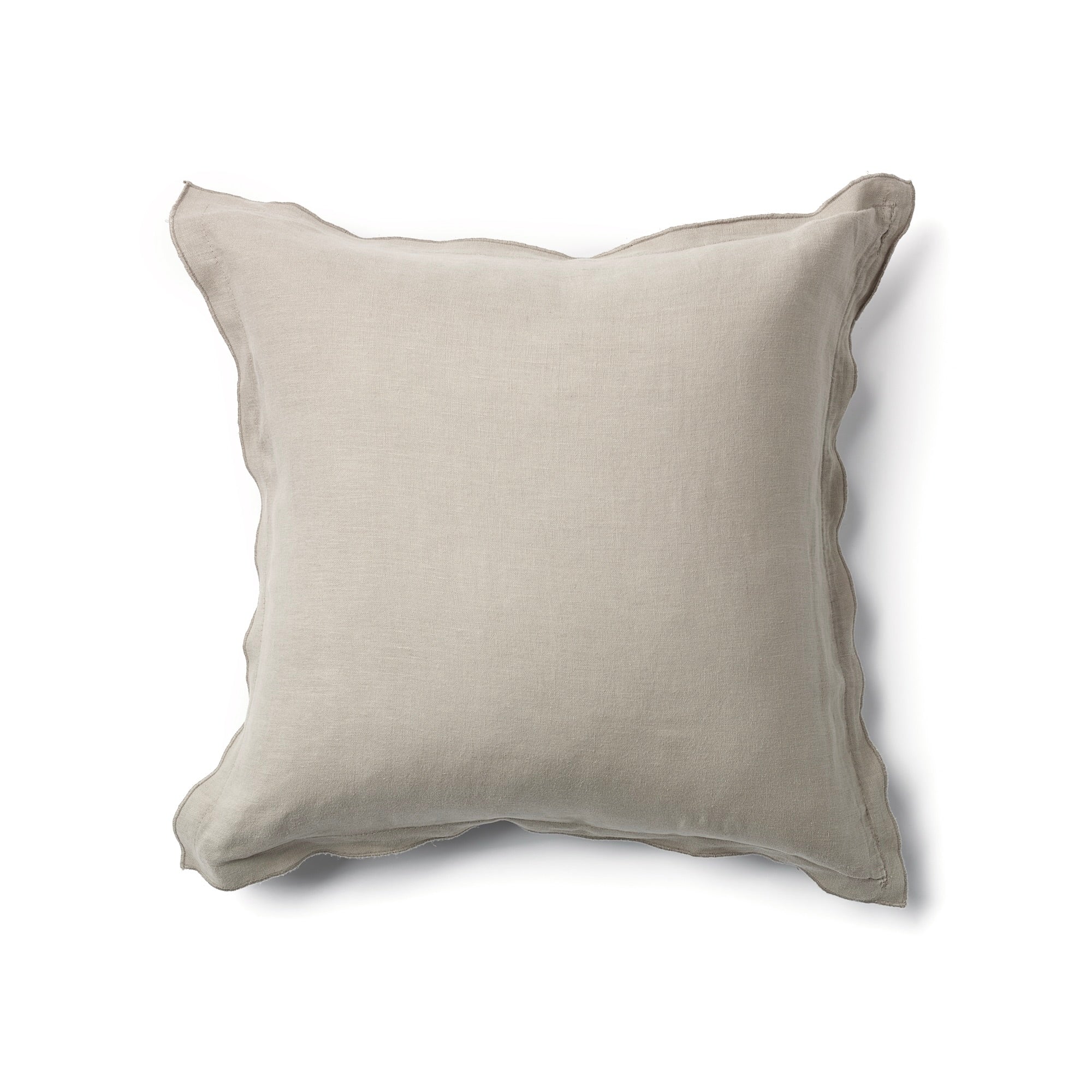 Taupe Linen Frill Cushion